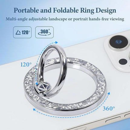 Magnetic Phone Ring for MagSafe Grip [Super Magnet] Gold Twinkle Design Ring Holder Stand, Mag Safe Accessory for iPhone 17/16/15/14/13 Pro Max Plus