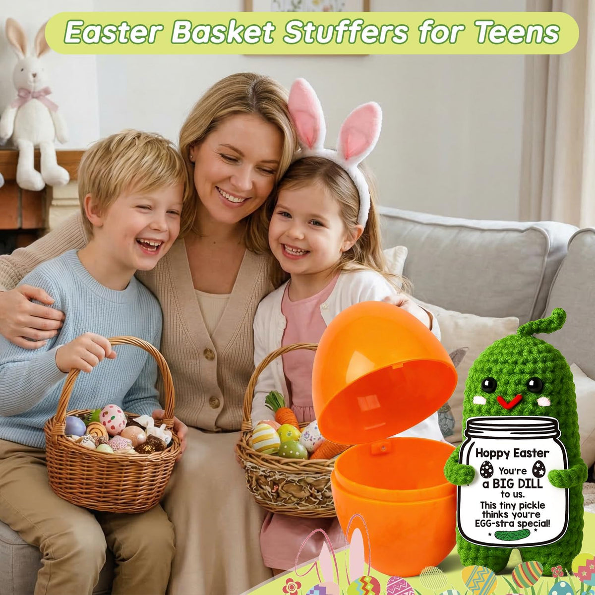 Easter Pickle Crochet Plush Doll with Egg - photo 3
