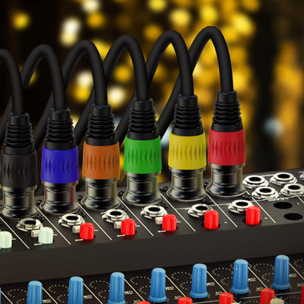 XLR Cables, XLR Microphone Cable 1.5 ft 4 Pack, Gold-Plated 3-pin XLR Speaker Cable Male to Female Balanced Mic Cable Short (1.5Foot)