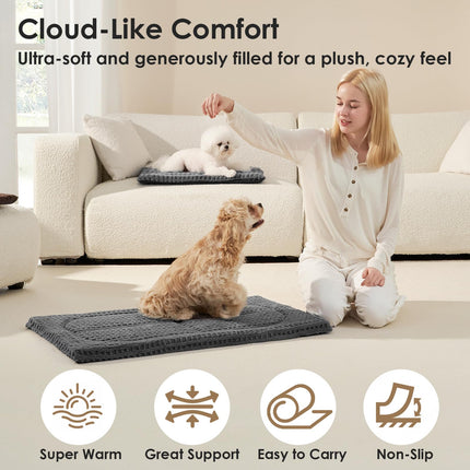 Cama lavable para perro mediano, tapete para jaula, 36x23 in. Almohadilla para perrera