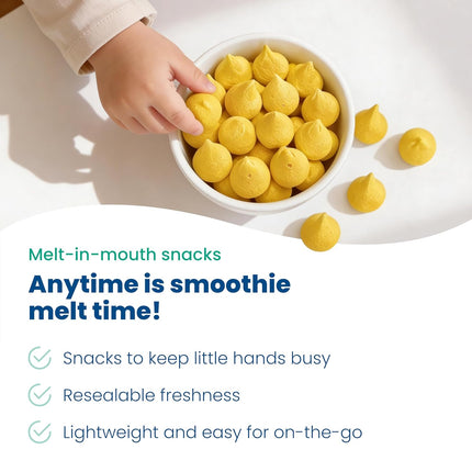 Amara Smoothie Melts - Mango Carrot - Baby Snacks Made With Fruits and Vegetables - Healthy Toddler Snacks For Your Kids Lunch Box - Organic Plant Based Yogurt Melts - 6 Resealable Bags