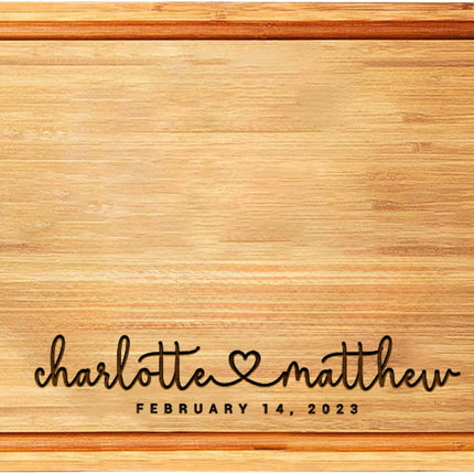 Personalized Wood Engraved Cutting Board - Valentines Day Gifts for Her - Unique Present for Wedding, Anniversary, Housewarming, Birthday, Holiday, or Romantic Gift Idea for Friends, Family, Mom, Dad