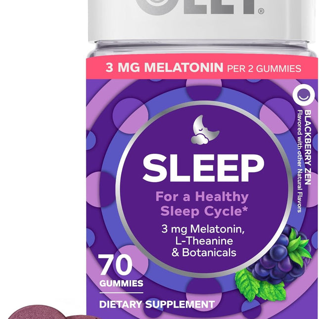 OLLY Sleep Gummy 70 count bottle blackberry zen