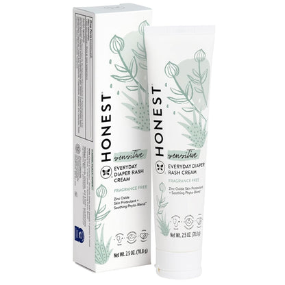 Hypoallergenic Diaper Rash Cream, Moisturizing, Calming Zinc Oxide Ointment, NEA Recognized Cruelty-Free, 2.5 oz