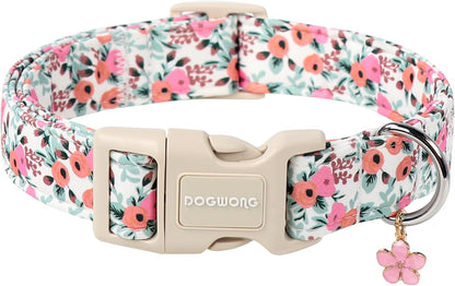 Flower Cotton Dog Collar for Small, Medium, and Large Dogs