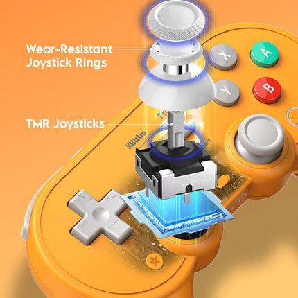 8Bitdo Pro 3 Bluetooth Controller for Switch/Switch 2 - TMR Joysticks, Swappable ABXY Buttons, Pro Back Buttons, Charging Dock, Hall Effect Triggers, Windows/Apple/Android（Yellow）