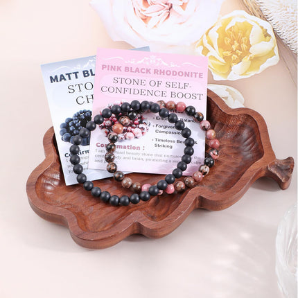 NCB 2.3-Piece 4mm Natural Crystal Gemstone Stretch Bracelets – Handmade Reiki Energy Healing Jewelry for Meditation,Yoga, Unisex
