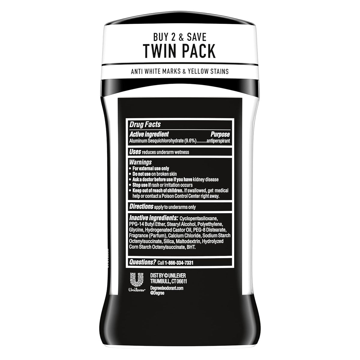 Men Black + White Antiperspirant Deodorant, 2 Count, 2.7 oz - photo 3