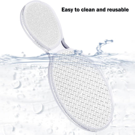 Glass Foot File Callus Remover, 8-Shaped Pedicure Tool with Rough & Smooth Sides, Heel Scrubber Dead Skin Scraper Pumice Stone, Professional Foot Care for Women & Men