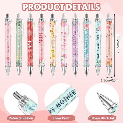 Eaasty 50 Sets Mother's Day Appreciation Gifts Set Mom Pen and Bookmark for Mothers Party Favors Cute Mom Ballpoint Pen Bulk Thank You Gift Ideas for Women Birthday Accessories Office Souvenirs
