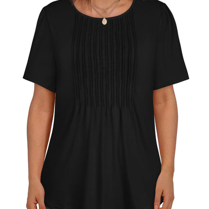 Womens T Shirts Short Sleeve Tops Pleated Dressy Casual Flowy Summer Blouses