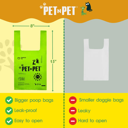 Dog Poop Bags with Handles, 200 Count, Unscented