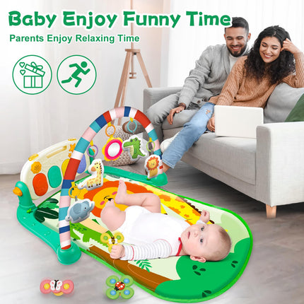 Baby Gyms Play Mats, Tummy Time Mat Toys, Infant Play Mat and Activity Gym, Baby Activity Mat Toys,Baby Play Piano Gym Mat, Play Mats for Babies Newborns and Toddlers 0-3-6-12 Months