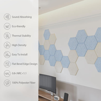 12 Pack Acoustic Panels Self Adhesive Sound Proof Foam, High Density Sound Acoustic Foam Panel - photo 5