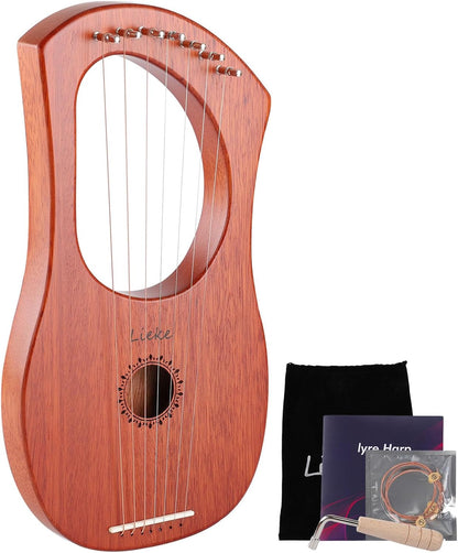 7 String Lyre Harp Kit with Tuning Wrench and Bag
