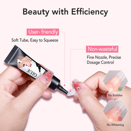 10g Semi Solid Nail Glue for Press Ons with 15ml Nail Glue Remover - photo 3