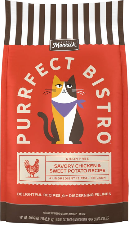 Grain Free Chicken and Sweet Potato Recipe Natural Dry Cat Food for Adult Cats, High Protein, Outdoor or - photo 4