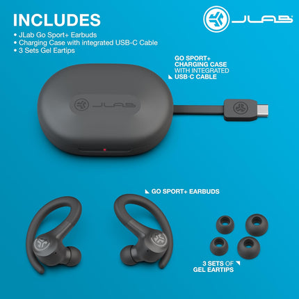Go Sport+ True Wireless Workout Earbuds in Graphite