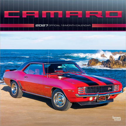 Camaro OFFICIAL | 2027 12 x 24 Inch (Hanging) Monthly Square Wall Calendar | Plastic-Free | BrownTrout | Chevrolet Motor Muscle Car