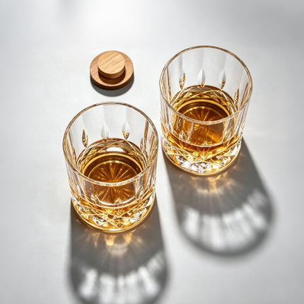 Whiskey Glasses Set of 4,Rock Glasses,11 oz Lead-Free Crystal Bourbon Glass,Old Fashioned Glass for Bourbon,Cognac,Irish Whisky,Personalised Whisky Glass Gift Set for Men,Dad,Brother