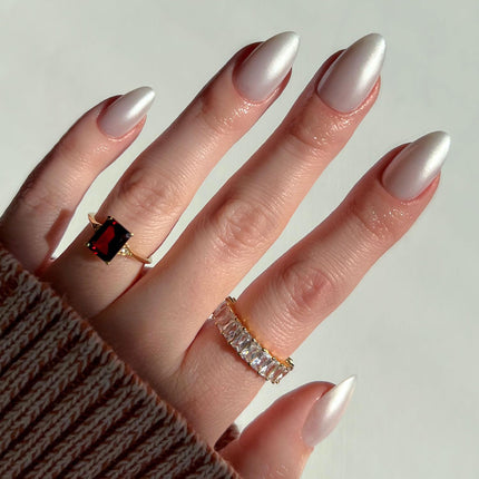 Press On Nails, Short Oval Magnetic, Fake Nails 30pc Nail Kit
