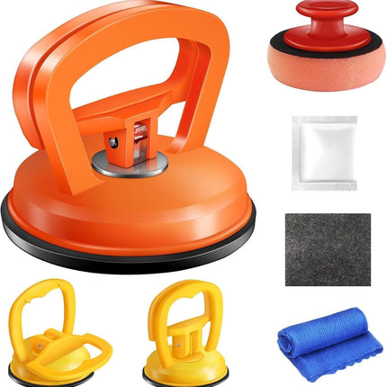 Dent Puller,Car Dent Puller 3 Pack Dent Remover Tool Dent Removal Kit for Car Suction Cup Dent Puller and Dent Repair Kit for Car Body,Screen,Tiles Lifting,Objects Moving(Orange+Yellow+Black)