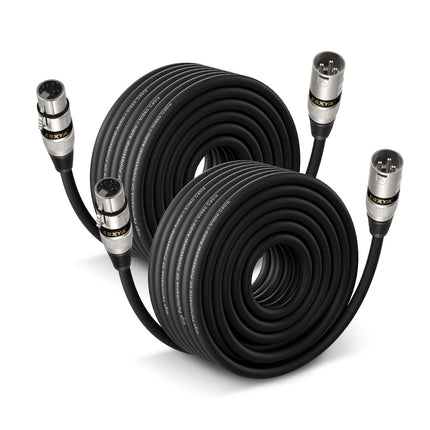 XLR Cable 20ft 4 Pack - Mic Cables Balanced DMX Cable Male to Female