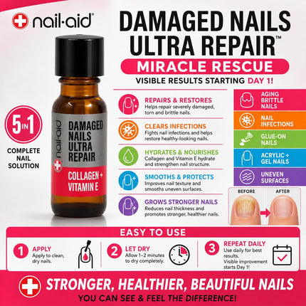 Multi-reparación 5-en-1 para uñas dañadas de manos o pies