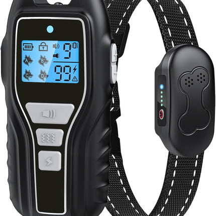 Dog Training Collar with Remote, Waterproof IPX7 E Collar for Dogs, Beep and Vibration Modes, Safe and Humane Training, 2000FT Range, Rechargeable, Fits Small Medium Large Dogs 15–120 lbs (Gray)