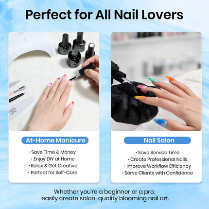 Gel blooming 15 ml esmalte en gel UV transparente para nail art de uñas tortuga