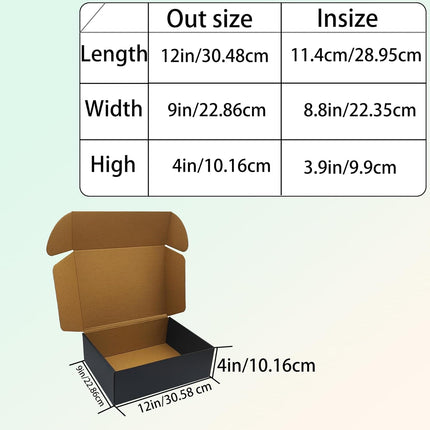 12x9x4 Black Shipping Boxes Set of 20, Corrugated Cardboard Mailers for Product Packaging & Mailing, Recyclable Small Business Shipping Supplies, Gift Boxes for Holiday Birthday Wedding Favors