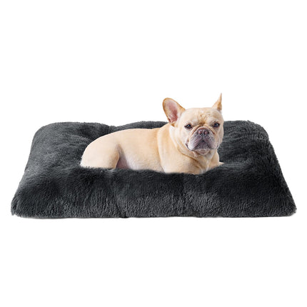 Cama esponjosa para jaula de perro, almohada afelpada extra grande para perro, gris