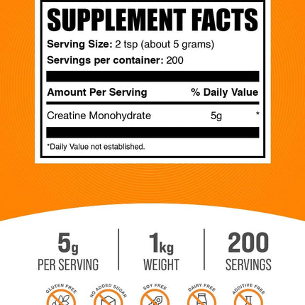 Micronized Creatine Monohydrate Powder — Pure 1kg 