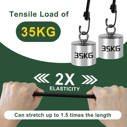 24 Inch Bungee Cords with Hooks 4 Pack