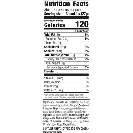 Pillsbury Mini Soft Baked Chocolate Chip Cookies Sharing Size, 6 OZ