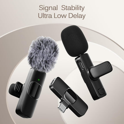 Labstandard Professional Wireless Lavalier Lapel Microphone for iPhone, iPad, mini Video Recording Mic forInterview Video Podcast Vlog YouTube&Livestream, Noise Reduction, Plug &Play