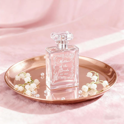 Personalized Engraving Floral Border Glass Perfume Bottle with Name, Customized Refillable Perfume Bottles for Bride Mother Women, Mini Portable Gifts for Wedding Travel Party Birthday Couples Easter