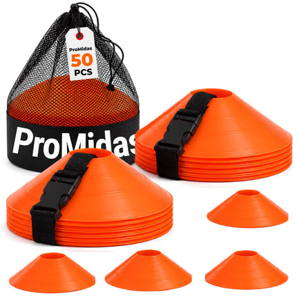 Disc Soccer Cones for Training Kids - 25/50/100/200 Small Plastic Cones for Sports Training - Flexible Conos for Soccer Practice Equipment, Basketball & Football Drills Equipment