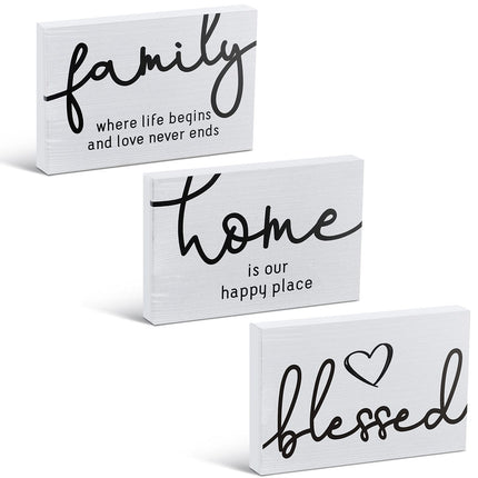 Mini Wooden Sign Farmhouse Shelf,Retro Color,4.25 x 2.76 x 0.59 in