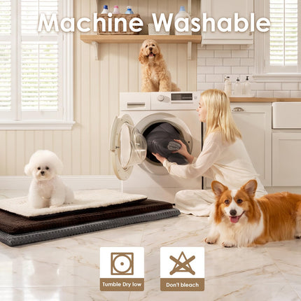 Cama lavable para perro mediano, tapete para jaula, 36x23 in. Almohadilla para perrera