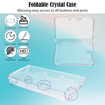 JDGPOKOO 5 in 1 Accessories Kit for Nintendo 3DS XL/LL, Carrying Case for 3DS XL/LL, Clear Shell Case, 2 Set Screen Protectors and Charging Cable Compatible with Nintendo 3DS‌ XL/LL ONLY