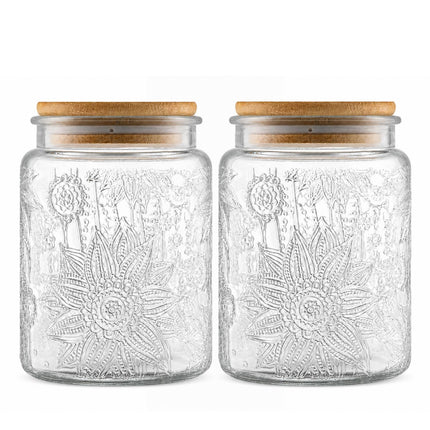 Vintage Glass Jar with Lid, 23.7oz Coffee Canister