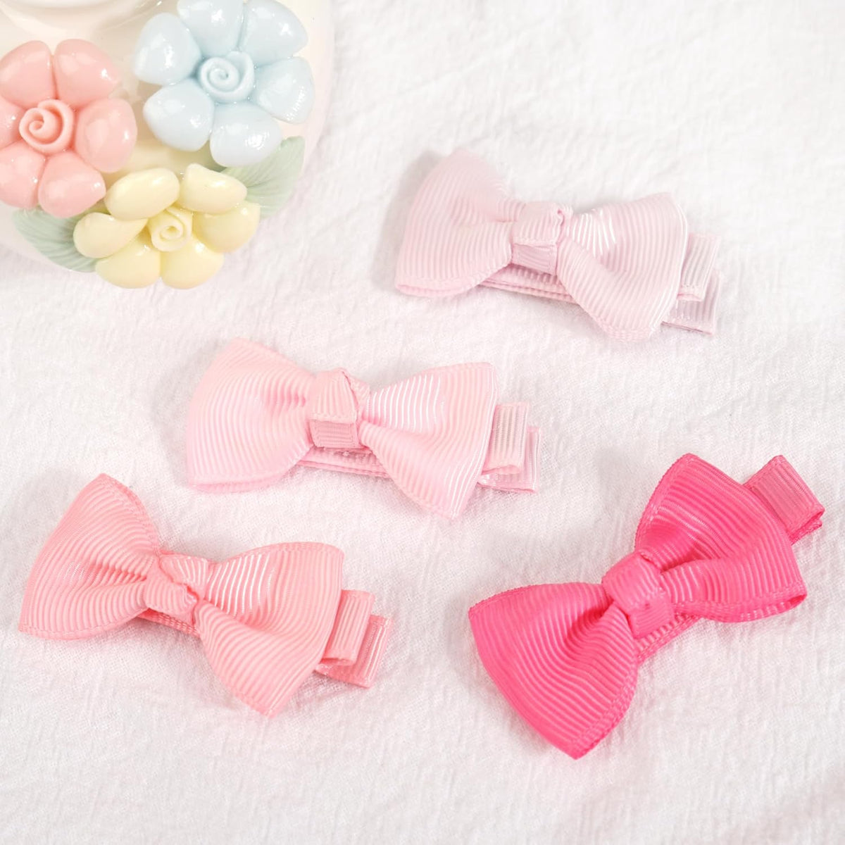 Baby Girls Hair Clips 25PCS Fully Lined Tiny 2" Hair Bows Alligator Clips for Infants Toddlers - photo 4