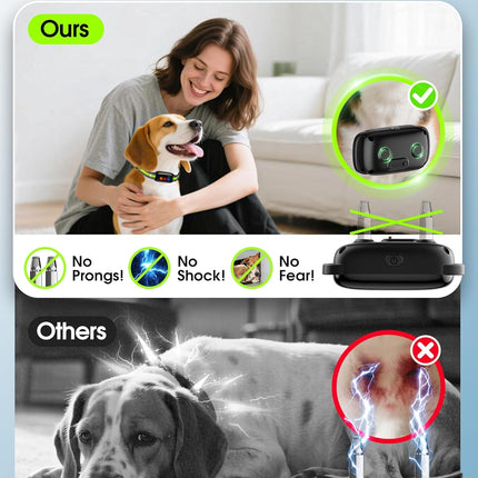 Vibrating Dog Training Collar with Remote, No Shock, Beep and Vibration Only, 3300FT Long Range, Waterproof Rechargeable, Safety Lock, No Prongs, for Small Medium Large Dogs