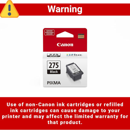 Canon PG-275 Genuine Black Ink Cartridge, Compatible with TS3520/3522, TR4720/4722, TS3720/3722