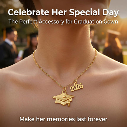 Personalized Graduation Cap Necklace for Her,Class of 2026,Graduation Gift for Her/Women,Grad Gifts for High School/College/8th Grade/Nursing/5th Grade/Masters Degree/Phd