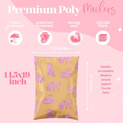 14.5x19 Designer Poly Mailer 100 Pack Heavy Duty Waterproof Self Seal Shipping Bags for Small Business - photo 3