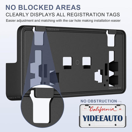 License Plate Bracket for 2021 2022 2023 Ford F-150 Accessories, Front Bumper Mount Frame Holder No-Drill fits 2.7L 3.0L 3.5L ML3Z-17A385-BB FO1068187