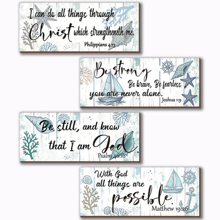 4 Pieces Bible Verses Wall Decor Rustic Wooden Christian Signs Farmhouse Religious Decor for Home Prayer - photo 19