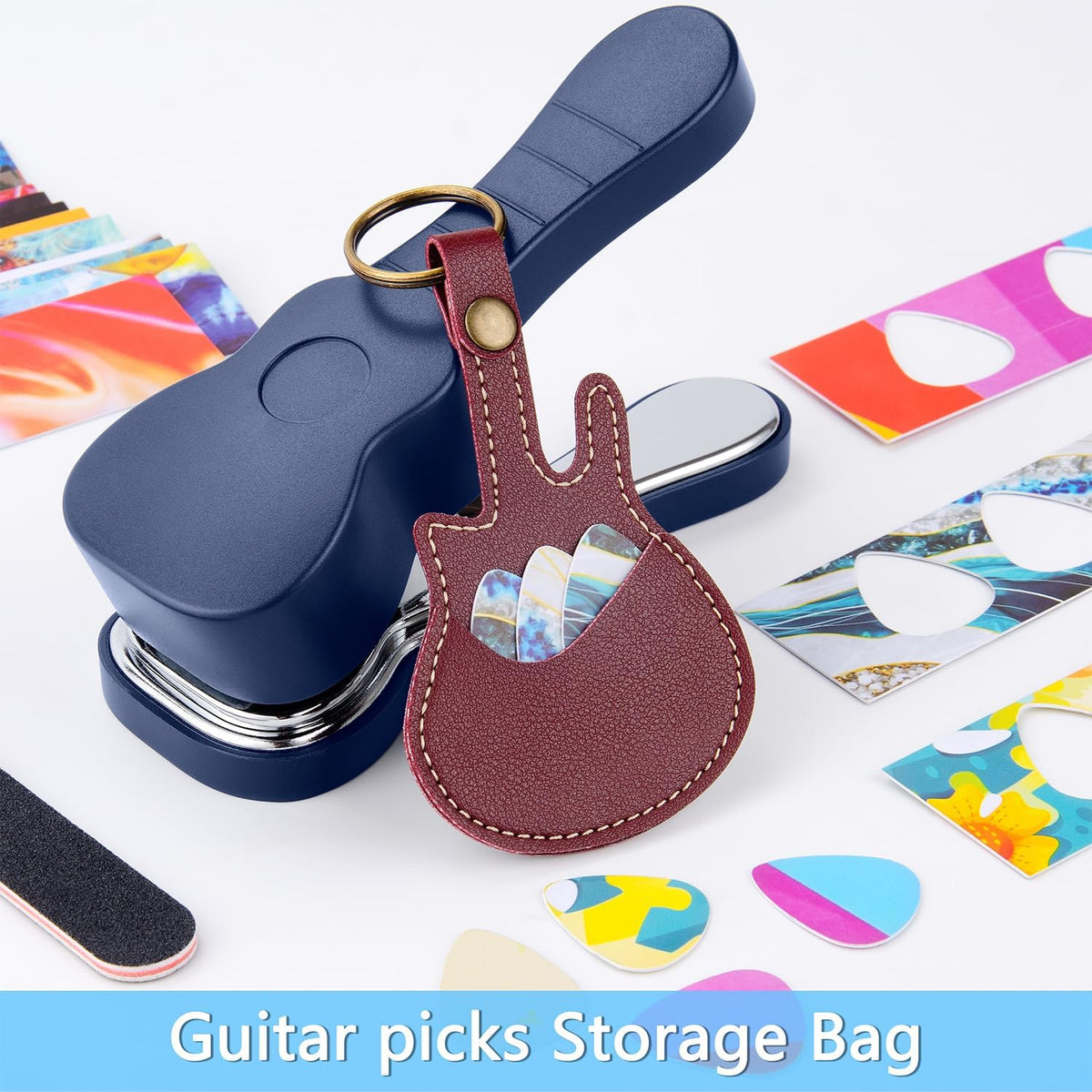 Guitar Pick Punch Kit – Bass Guitar Picks Puncher With 15 Variety Pick Strips Medium Guitar Pick Maker - photo 2